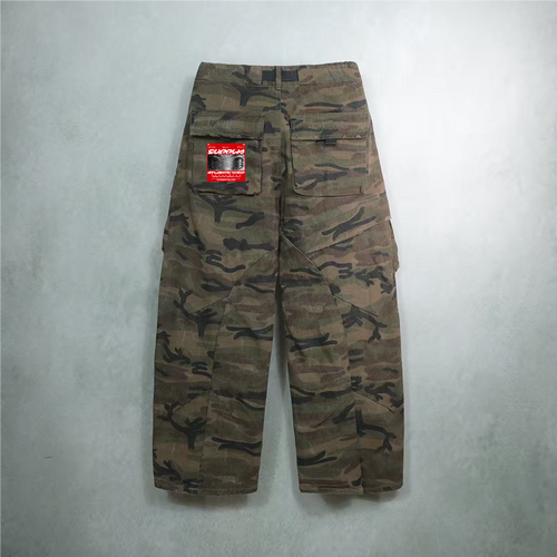 Unisex Camouflage Loose Wide-leg Jeans