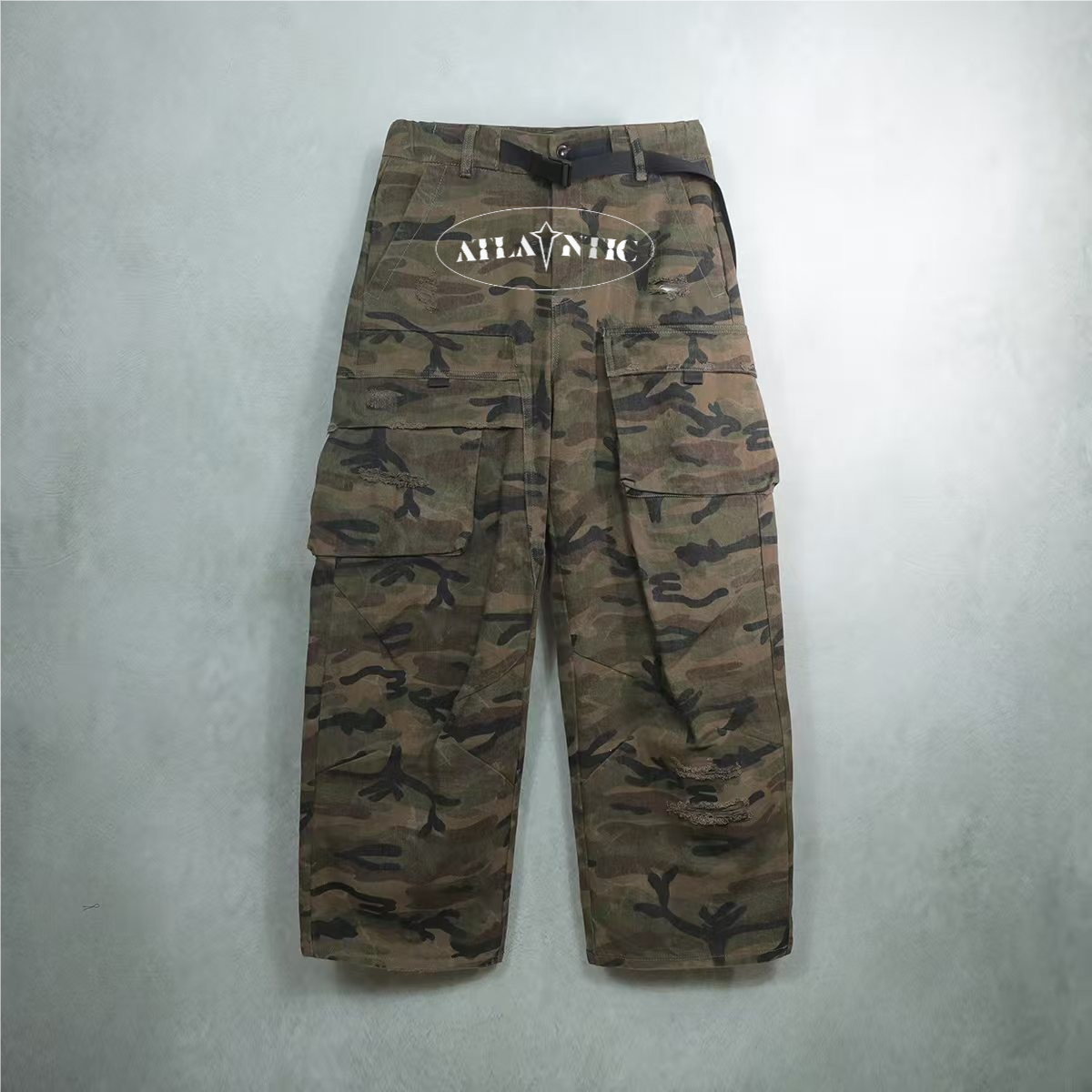 Unisex Camouflage Loose Wide-leg Jeans