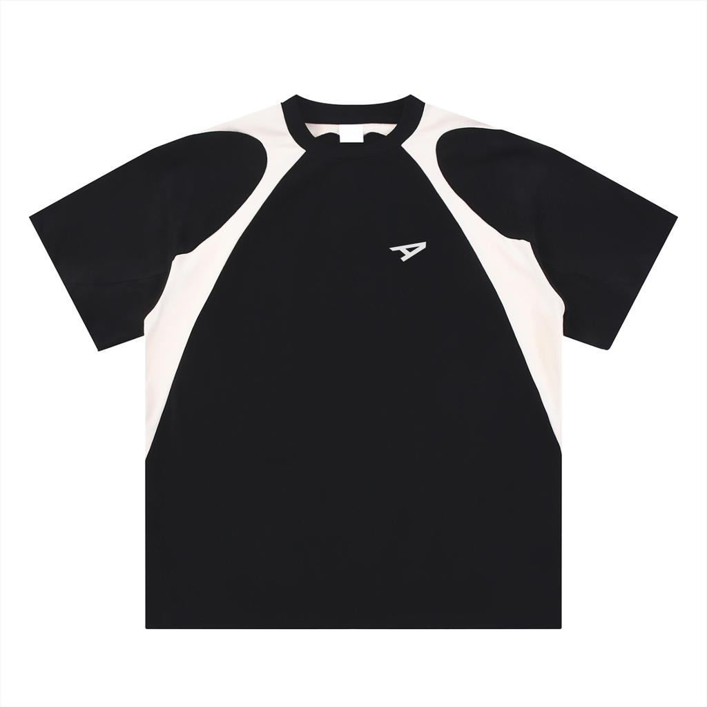 Contrast Panel Cotton T-Shirt